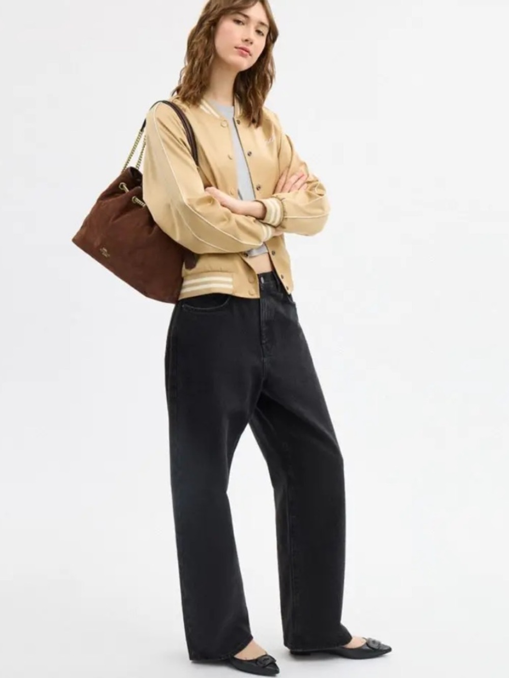 NWT Coach Evelyn Shoulder Bag With Quilting Suede with Gold Chain Trim - Picture 8 of 16